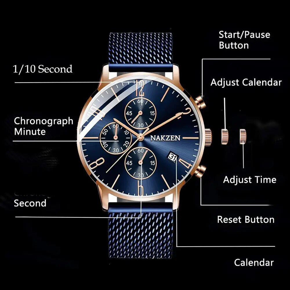 NAKZEN 5056 – Men’s Luxury Sport Chronograph Watch