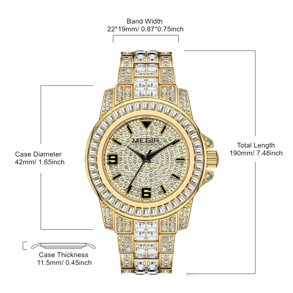 MEGIR 1092 – Men’s Luxury Diamond Watch